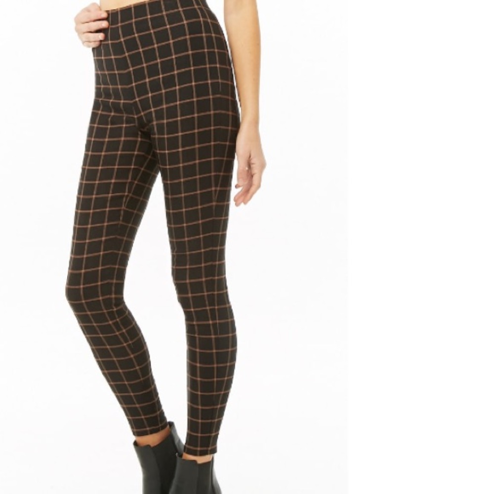 Stripped grid leggings